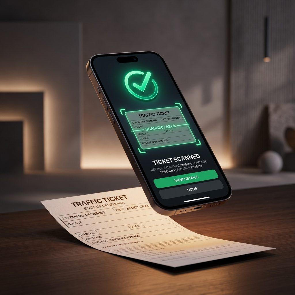 UNILEGAL app scanning a Florida traffic citation for Bar-licensed attorney review
