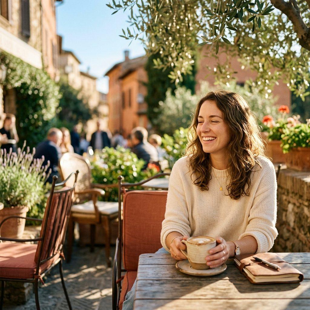 Relaxing outdoors with coffee instead of being in court